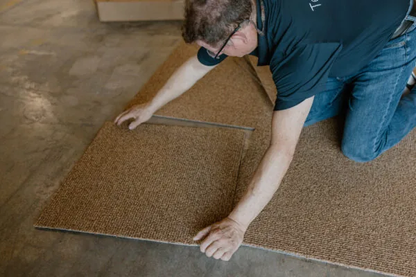 Carpet tile for basements and finished spaces